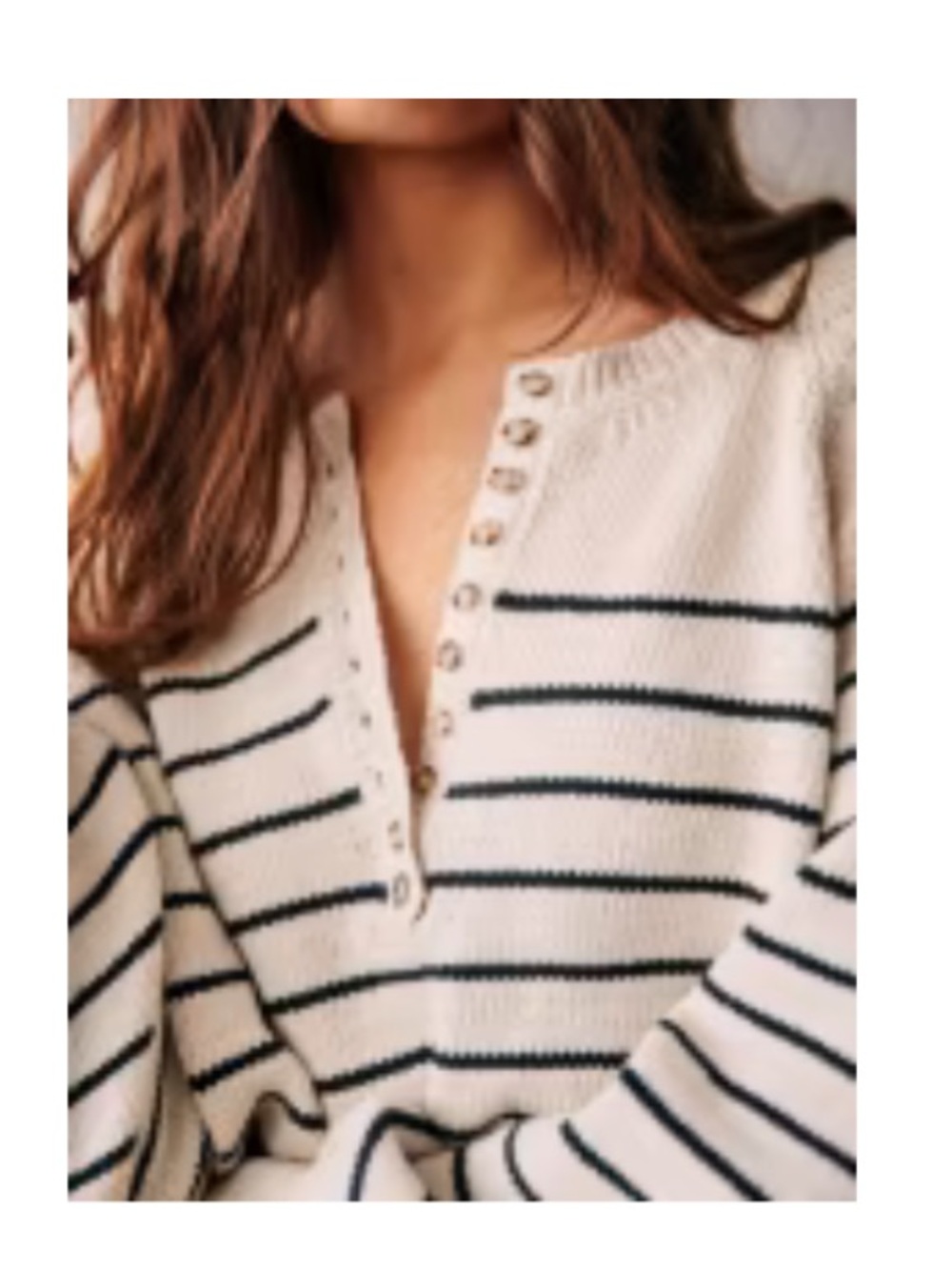 Sezane Léontine Jumper Ecru / Marine. - Size S